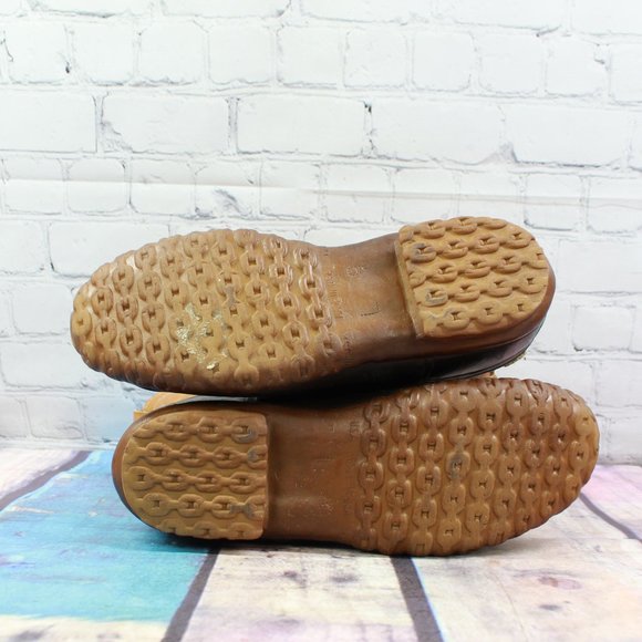 Vintage LL Bean Maine Hunting Leather Brown Unlined Shoe Duck Boots L 9 - Picture 9 of 9